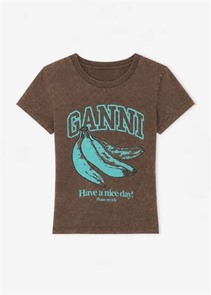 Future jersey baby fit banana tee Chicory Coffee A1050204 Ganni 